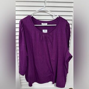 NWT 3X Skinnygirl purple 3/4 length sleeve top